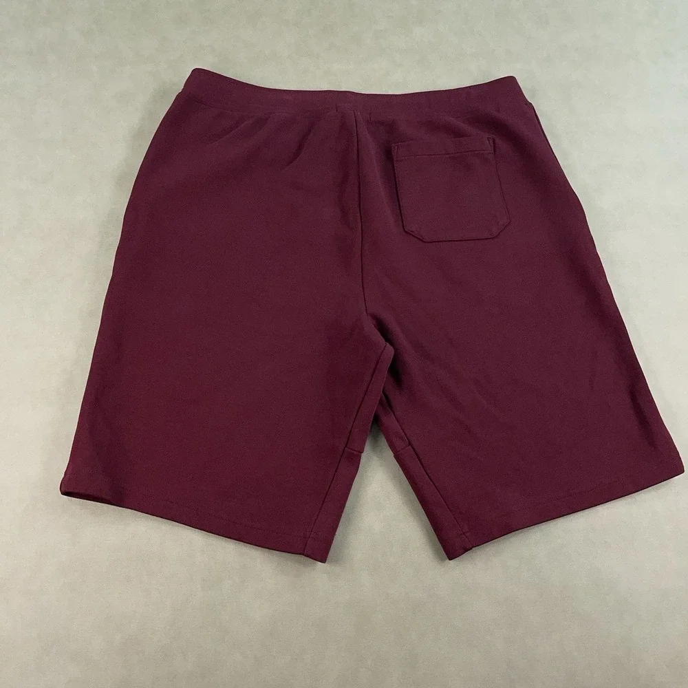 Polo Ralph Lauren Sweat Shorts Mens XL Burgundy Fleece Drawstring Pony Logo